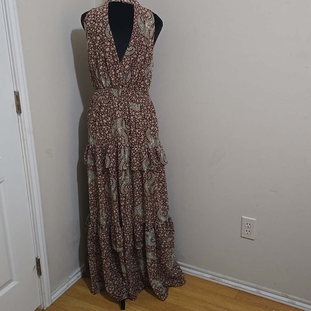 Womens Bohenian Aura Elegant Paisley Maxi Dress Size M - Picture 5 of 6